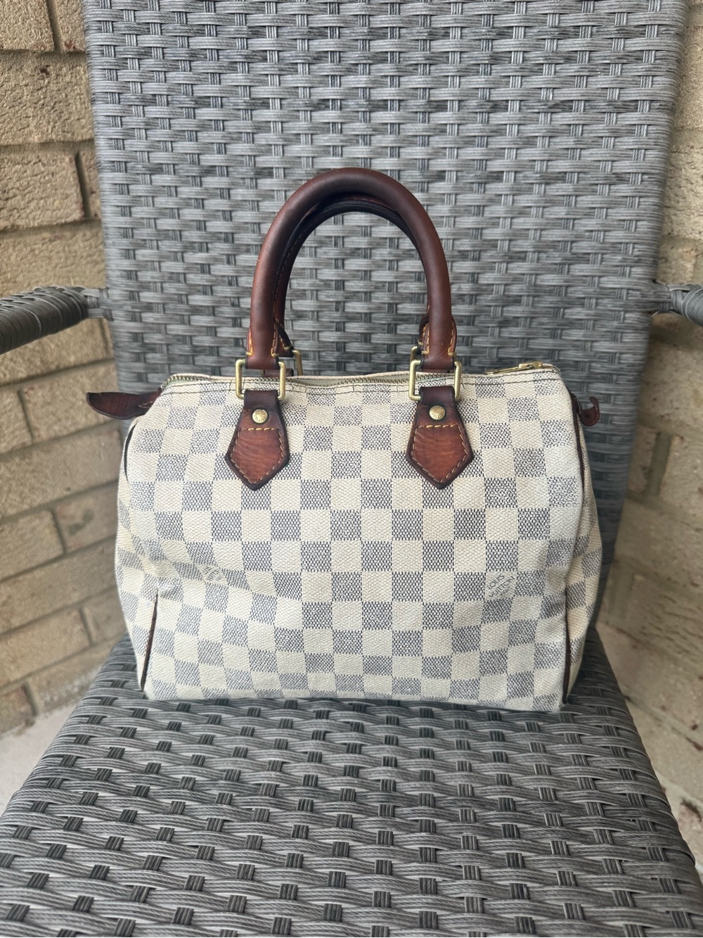 Authentic Louis Vuitton Speedy 25 Damier Azur